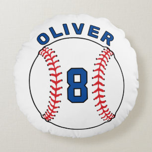 Baseball Ball Bunting Flags Kids Birthday  Round Cushion