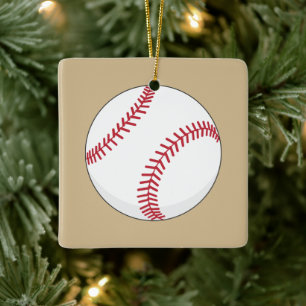 Baseball Ball Ceramic Ornament