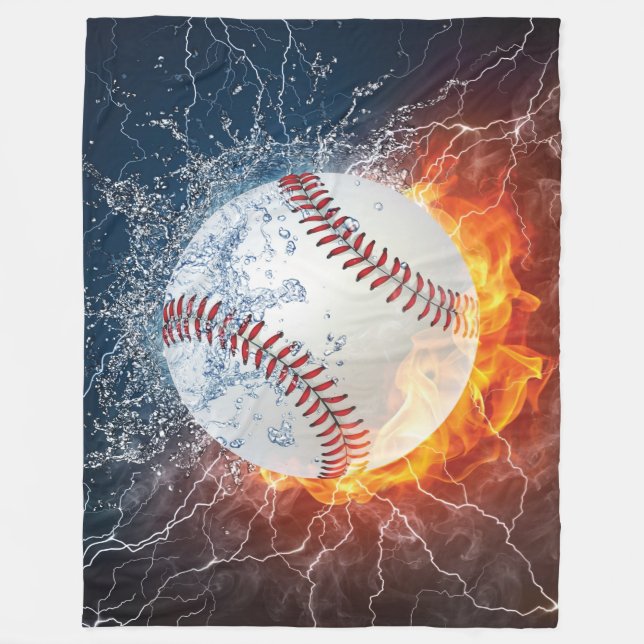 Baseball ball fleece blanket (Front)
