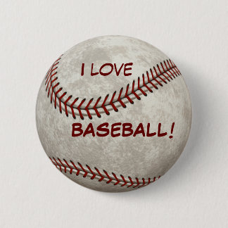 Baseball Ball Game "I Love BASEBALL!" Sports 6 Cm Round Badge
