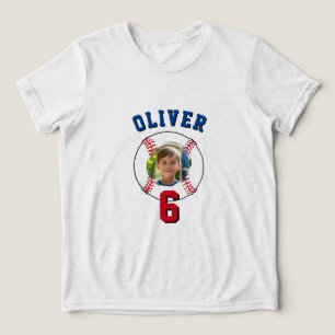 Baseball Ball Kids Birthday Photo Tri-Blend Shirt