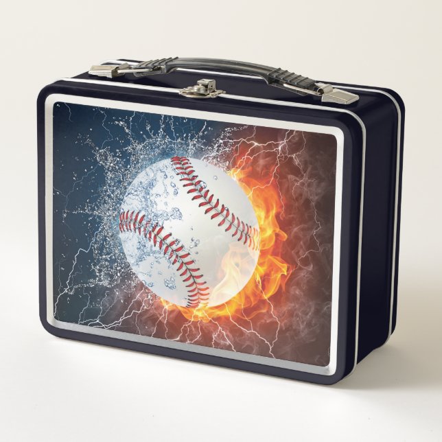 Baseball ball metal lunch box (Front)
