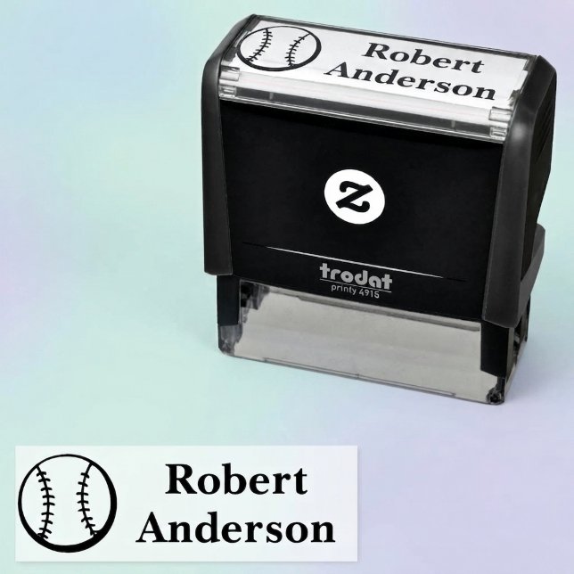 Baseball Ball Name Stamp (Baseball name rubber stamp.)