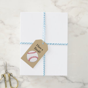 Baseball Ball Personalise Gift Tags
