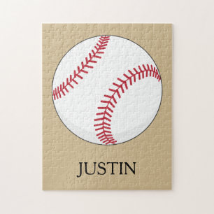 Baseball Ball Personalise Jigsaw Puzzle