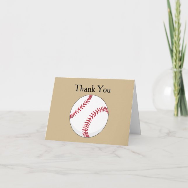 Baseball Ball Personalise Thank You Card (Front)
