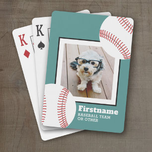 Baseball Ball Photo Add Your Name - Can Edit Colou Playing Cards