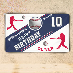 Baseball Ball Player Themed Birthday Party Banner