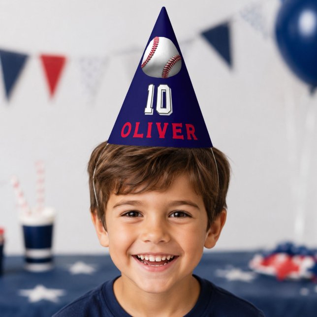 Baseball Ball Player Themed Birthday  Party Hat (Creator Uploaded)