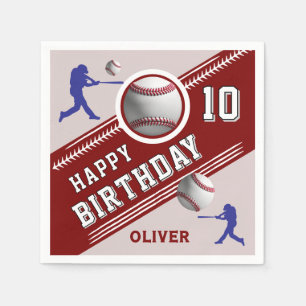 Baseball Ball Player Themed Birthday Party Napkin