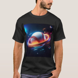Baseball Ball Saturn Planet, Awesome Sport Design T-Shirt