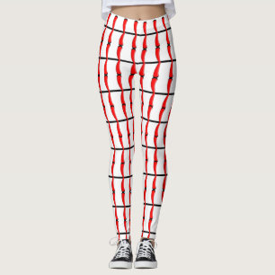 Baseball ball Seam Stitches Pattern Leggings