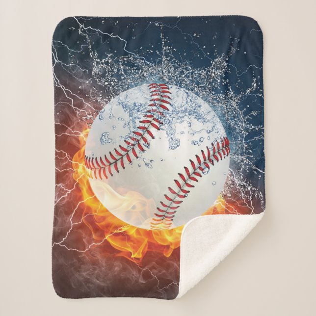 Baseball ball sherpa blanket (Front)