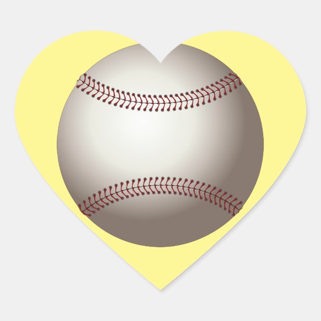 baseball-ball-sport-round-game heart sticker (Front)