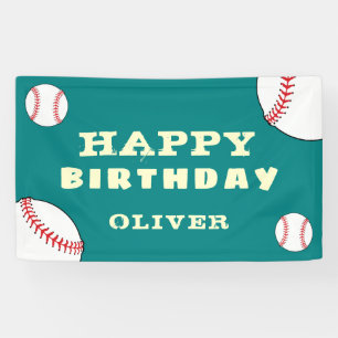 Baseball Ball Sports Kids Birthday Party Banner