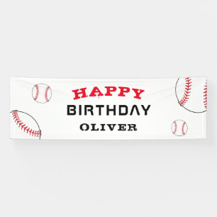 Baseball Ball Sports Kids Birthday Party Banner