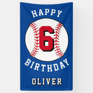 Baseball Ball Themed Kids Birthday Party Banner