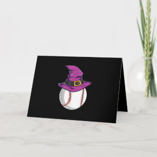 Baseball Ball Witch Hat - Funny Halloween Costume Card