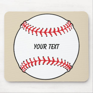 Baseball Ball with Custom Text Mouse Mat