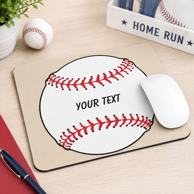 Baseball Ball with Custom Text Mouse Mat (Creator Uploaded)