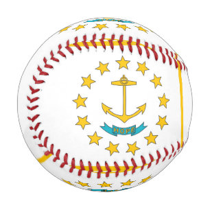 Baseball ball with flag of Rhode Island, USA