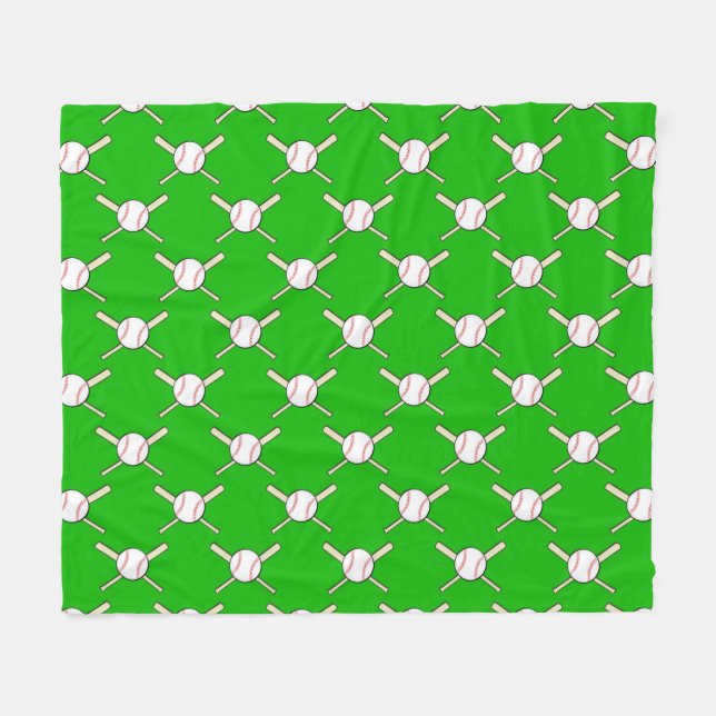 Baseball - Balls & Bats Seamless Pattern  Fleece Blanket (Front (Horizontal))