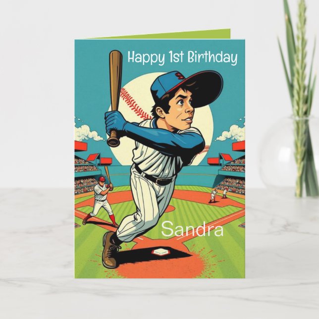 Baseball Balls Happy Birthday Kids Personalizable  Card (Front)