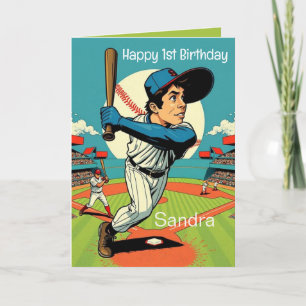 Baseball Balls Happy Birthday Kids Personalizable  Card