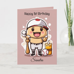 Baseball Balls Happy Birthday Kids Personalizable Card