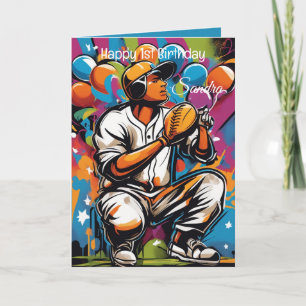 Baseball Balls Happy Birthday Kids Personalizable Card