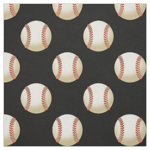 baseball balls on your choice background colour fabric