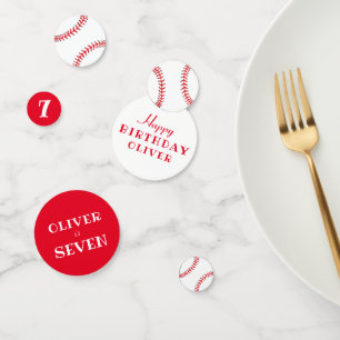 Baseball Balls Red Sports Kids Birthday Party Confetti