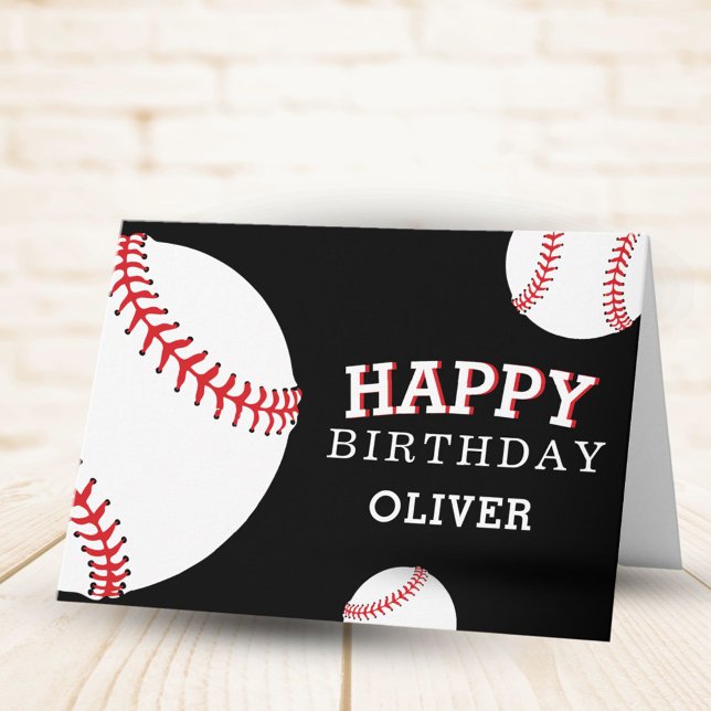 Baseball Balls Sports Happy Birthday Kids Card (Creator Uploaded)