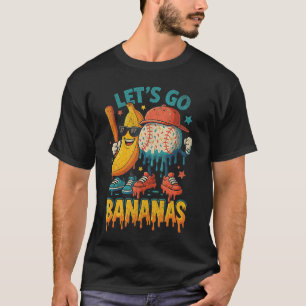 Baseball Banana Funny Sports Drip Art for friends T-Shirt