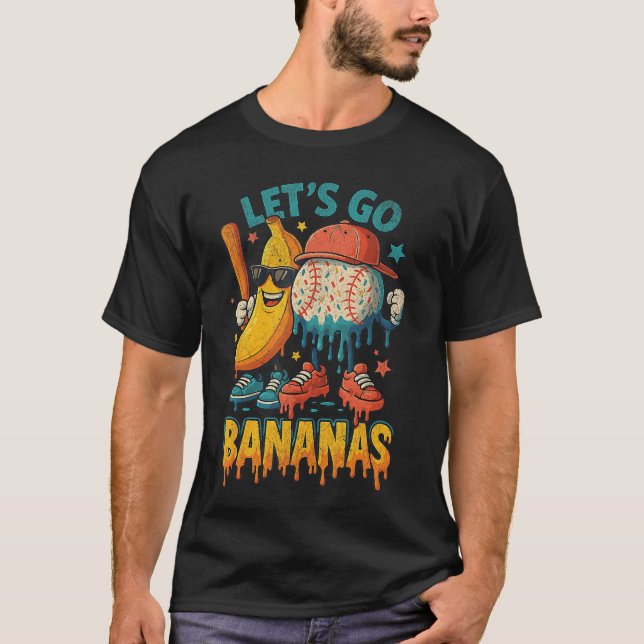 Baseball Banana Funny Sports Drip Art for  friends T-Shirt (Front)