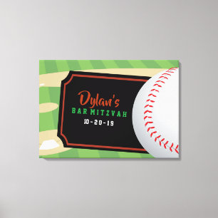 BASEBALL Bar Bat Mitzvah Sign In Board