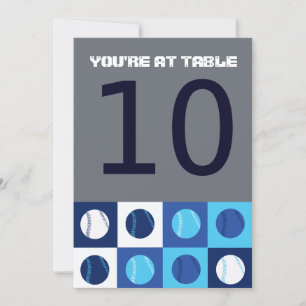 BASEBALL Bar Bat Mitzvah Table Number Seating Card