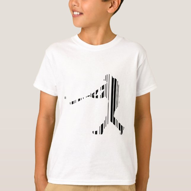 BASEBALL BAR CODE Sports Player Pattern Design T-Shirt (Front)