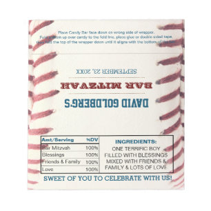 Baseball Bar Mitzvah Chocolate Candy Wrappers Notepad