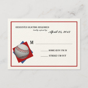 Baseball Bar Mitzvah Reply on Felt RSVP Card