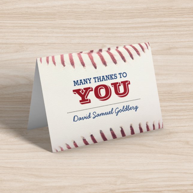 Baseball Bar Mitzvah Thank You Note Card (Creator Uploaded)