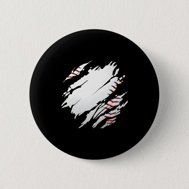 Baseball Baseball Design 6 Cm Round Badge (Front)