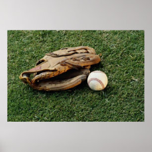 Baseball & Baseball Glove Poster