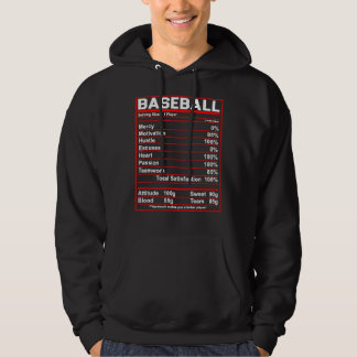 Baseball Baseball Nutrition Facts Coach Or Player Hoodie