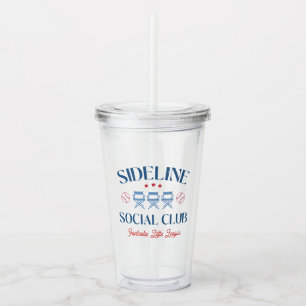Baseball Baseline Social Club with league name Acrylic Tumbler