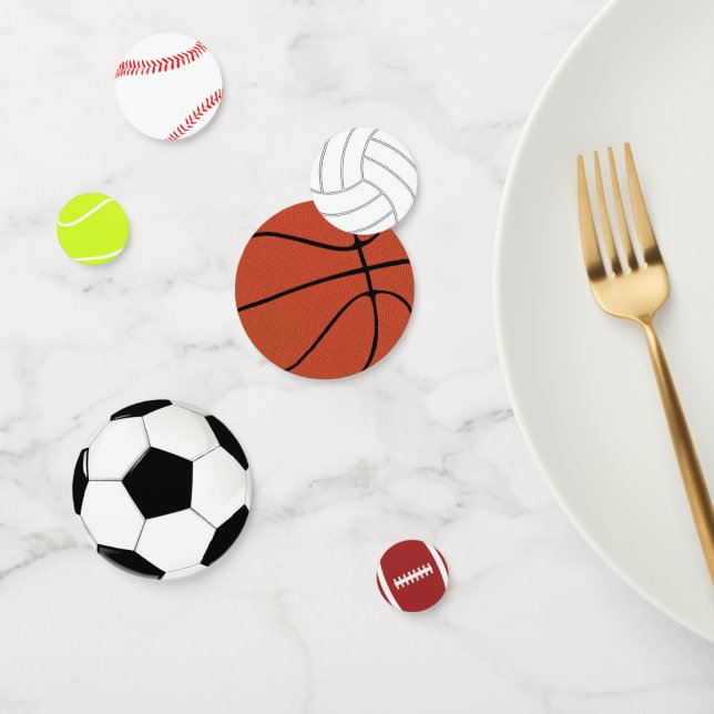 Baseball Basketball Football Soccer Tennis Sports Confetti (Group)