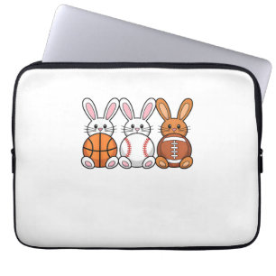 Baseball Basketball Football Sports Tee Easter Bun Laptop Sleeve