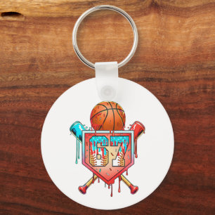 Baseball Basketball Jersey Number 67 Drip Sports Key Ring