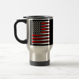 Baseball Bat Balls Patriotic American USA Flag Travel Mug