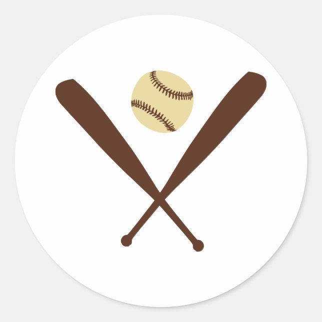 Baseball Bat Classic Round Sticker (Front)